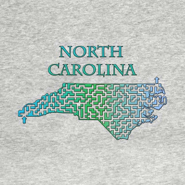 State of North Carolina Colorful Maze by gorff